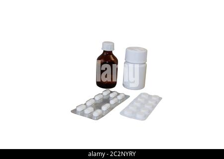 photo cut out tablets, drugs on a white background, Isolated Stock Photo