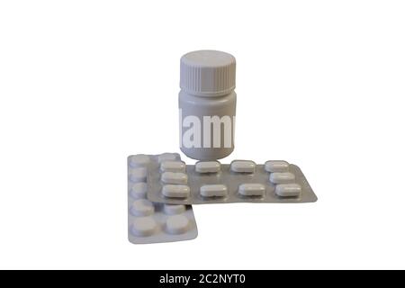 photo cut out tablets, drugs on a white background, Isolated Stock Photo