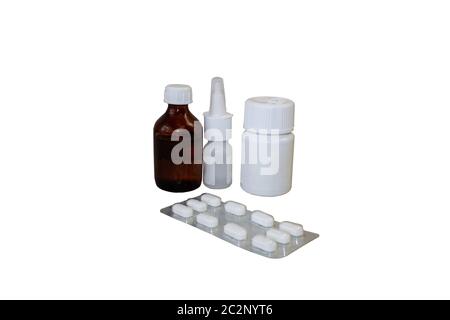 photo cut out tablets, drugs on a white background, Isolated Stock Photo