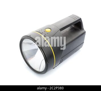 Handy flashlight isolated on white Stock Photo
