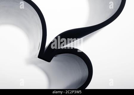 Paper sheets forming abstract curves Stock Photo