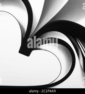 Paper sheets forming abstract curves Stock Photo