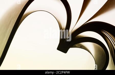 Paper sheets forming abstract curves Stock Photo