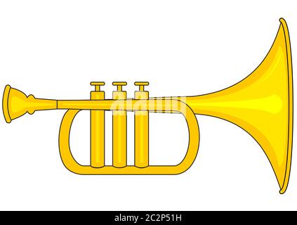 Small brass trumpet Stock Photo