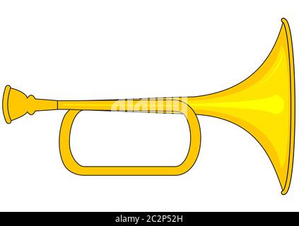 Small brass trumpet Stock Photo