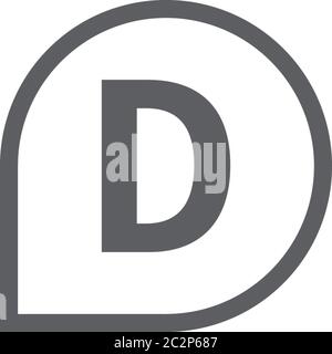 Letter D  logo icon flat design concept  illustration Stock Vector