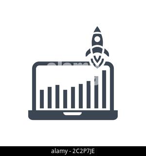 Growth Traffic Vector Glyph Icon Stock Vector