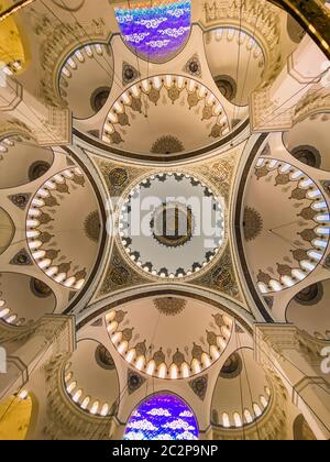 October 30, 2019. Istanbul. View of the dome inside of Istanbul Camlica Mosque. Camlica Mosque Turkish Camlica Camii. Buyuk Caml Stock Photo