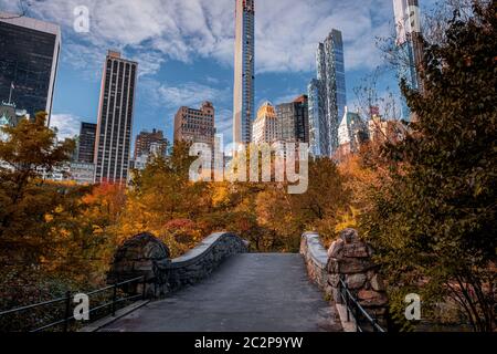 Fall foliage color of Central Park in Manhattan