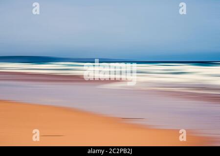 Abstract sea background, long exposure view of dreamy ocean coast in summer Stock Photo