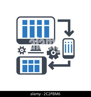 Responsive Web Design Vector Glyph Icon Stock Vector