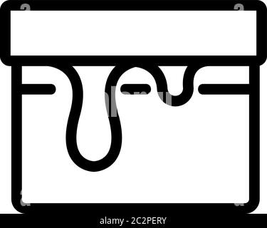 flowing slime from container icon vector outline illustration Stock ...