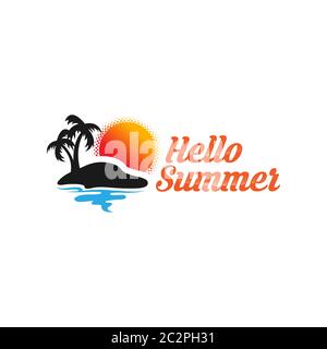 Summer logo, Summer time, enjoy your holidays, vector illustration.EPS 10 Stock Vector