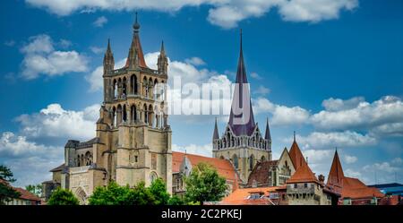 Cathedral Notre Dame of Lausanne, Vaud Canton, Switzerland Stock Photo