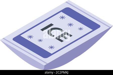 Medical ice pack icon, isometric style Stock Vector
