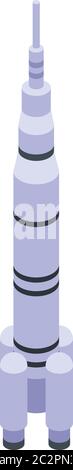 Missile attack icon, isometric style Stock Vector