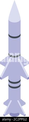 Jet missile icon, isometric style Stock Vector