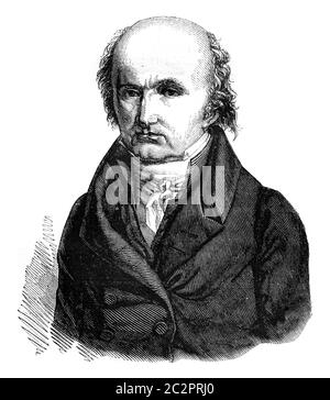 Breguet watchmaker, who died in 1823, vintage engraved illustration. Magasin Pittoresque 1847. Stock Photo