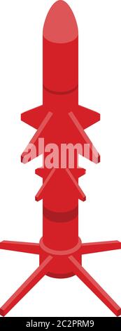 Danger missile icon, isometric style Stock Vector