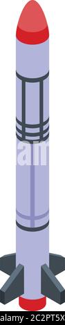 Air missile icon, isometric style Stock Vector