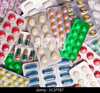 Various pills. Background or texture Stock Photo