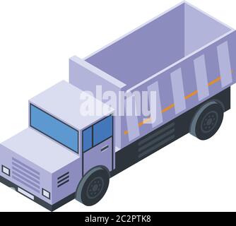 Old tipper icon, isometric style Stock Vector