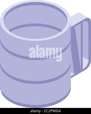 Mug sieve icon, isometric style Stock Vector