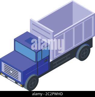 Construction tipper icon, isometric style Stock Vector