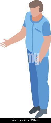 Mri assistant icon, isometric style Stock Vector