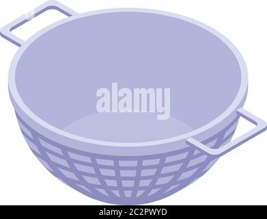 Steel sieve icon, isometric style Stock Vector