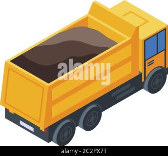 Full tipper icon, isometric style Stock Vector