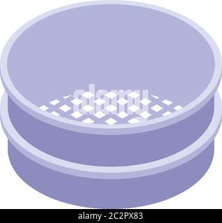 Flour sieve icon, isometric style Stock Vector