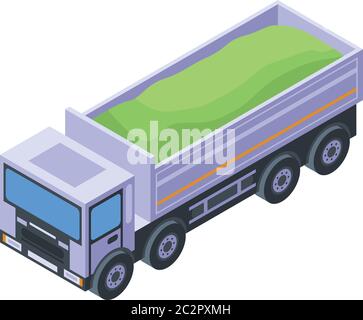 Lorry tipper icon, isometric style Stock Vector
