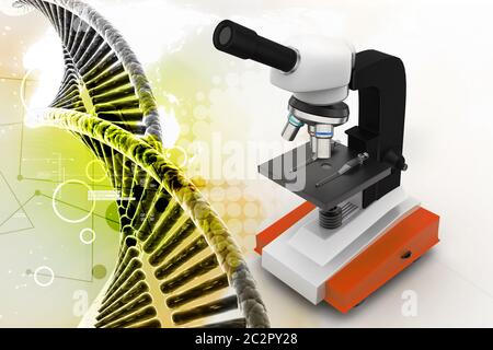 microscope on abstract background Stock Photo