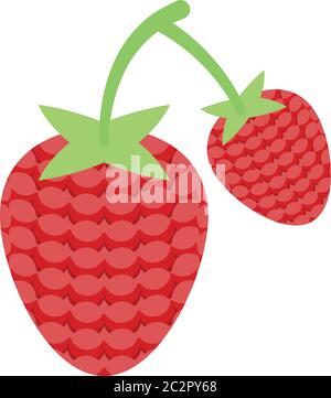 Fresh raspberry branch icon, isometric style Stock Vector