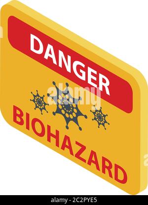 Danger biohazard icon, isometric style Stock Vector
