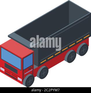 Industrial tipper icon, isometric style Stock Vector