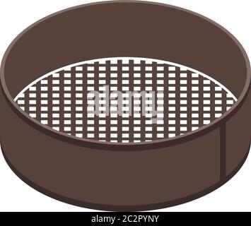 Sieve icon, isometric style Stock Vector