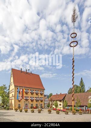 Town Hall Weiler i. Allgäu Stock Photo