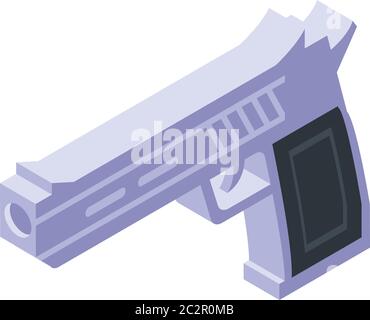 Investigator pistol icon, isometric style Stock Vector