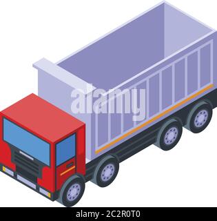 Transport tipper icon, isometric style Stock Vector
