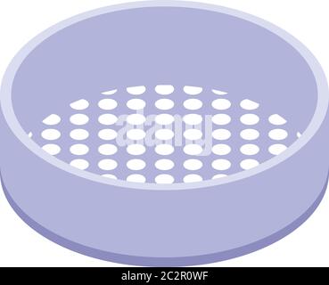 Sieve colander icon, isometric style Stock Vector