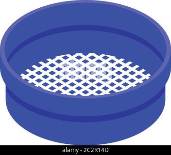 Blue sieve icon, isometric style Stock Vector