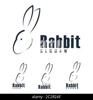 Rabbit logo icon graphic. line symbol illustration. Design template vector Stock Vector