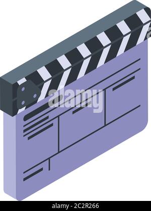 Cinema clapper icon, isometric style Stock Vector