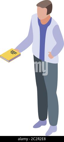 Foreign language teacher icon, isometric style Stock Vector