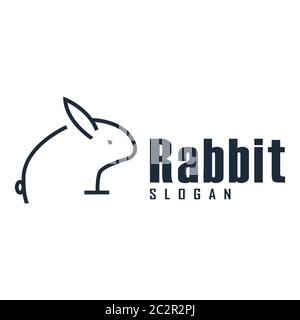Rabbit logo icon graphic. line symbol illustration. Design template vector Stock Vector