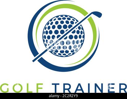 Golf trainer logo inspirations, golf logo idea Stock Vector