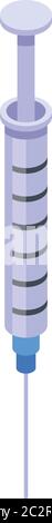 Biohazard syringe icon, isometric style Stock Vector