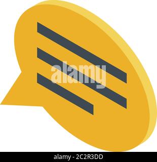 Foreign language chat icon, isometric style Stock Vector